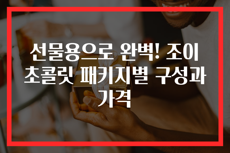 선물용으로 완벽! 조이 초콜릿 패키지별 구성과 가격