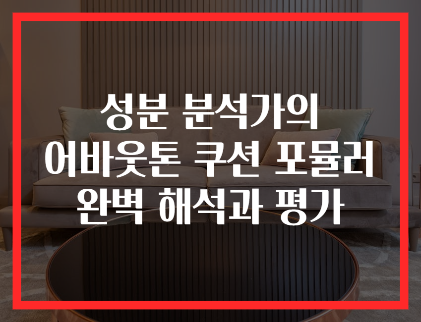 성분 분석가의 어바웃톤 쿠션 포뮬러 완벽 해석과 평가