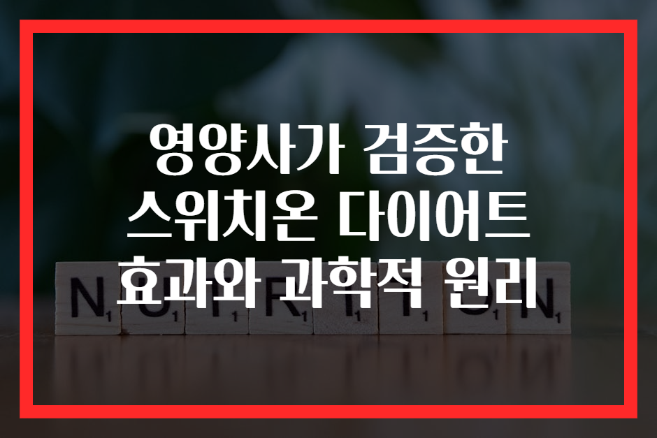 영양사가 검증한 스위치온 다이어트 효과와 과학적 원리