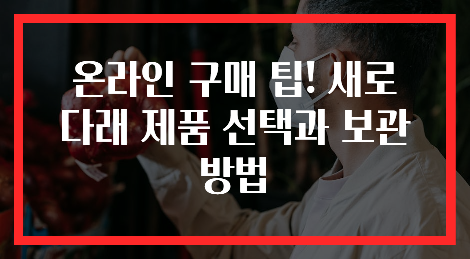 온라인 구매 팁! 새로 다래 제품 선택과 보관 방법