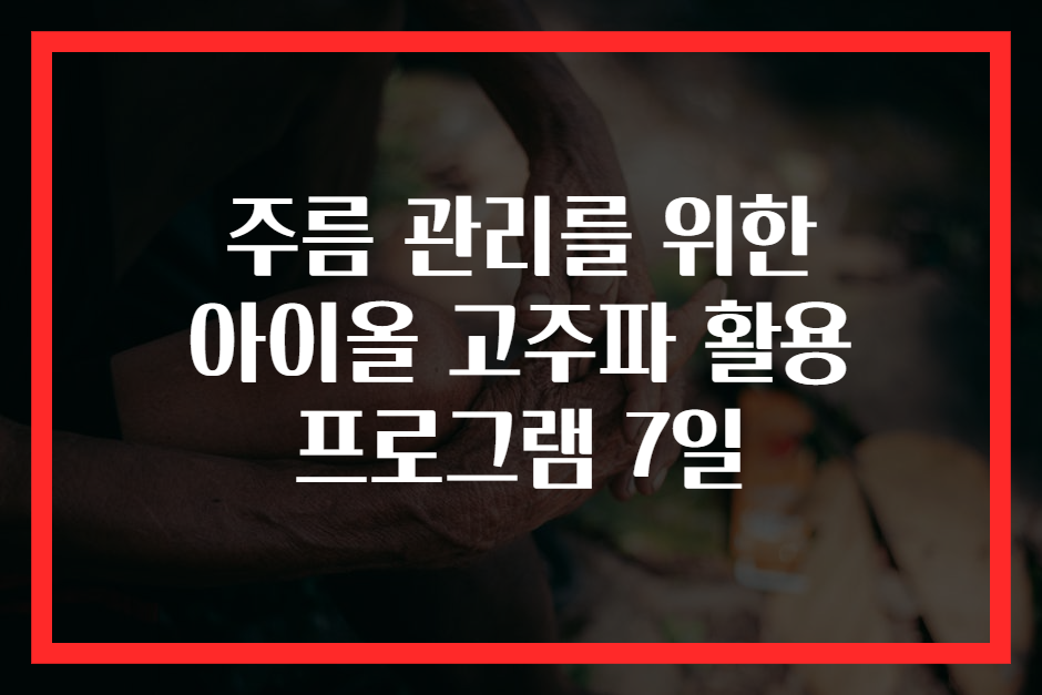 주름 관리를 위한 아이올 고주파 활용 프로그램 7일