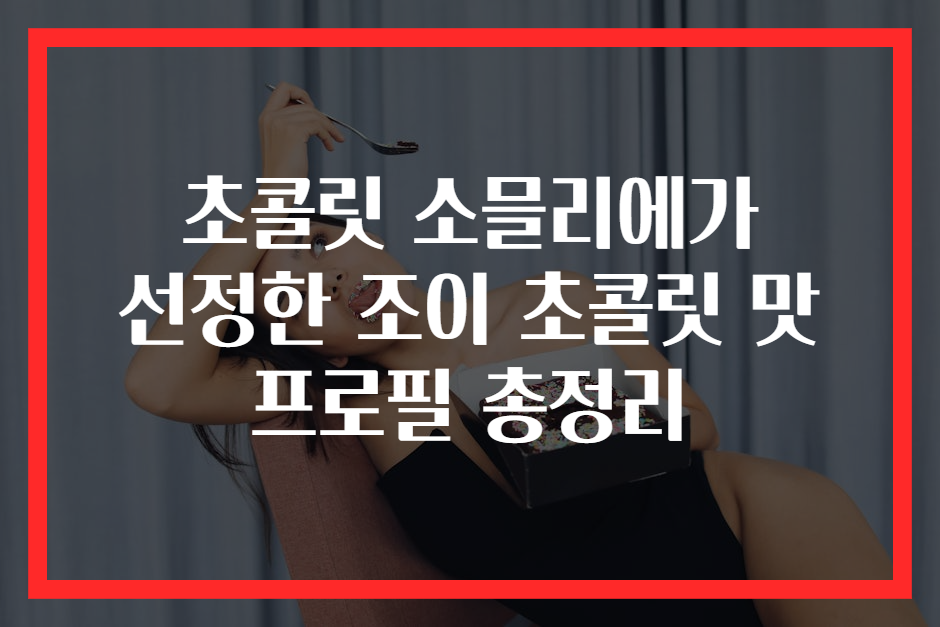 초콜릿 소믈리에가 선정한 조이 초콜릿 맛 프로필 총정리