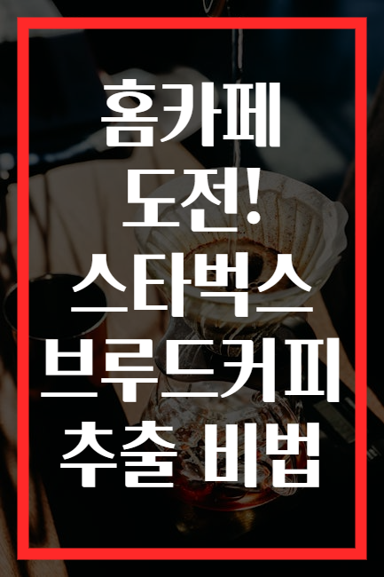 홈카페 도전! 스타벅스 브루드커피 추출 비법