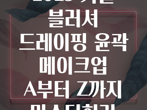 2025 가을 블러셔 드레이핑 윤곽 메이크업 A부터 Z까지 마스터하기