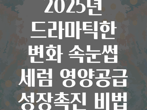 2025년 드라마틱한 변화 속눈썹 세럼 영양공급 성장촉진 비법