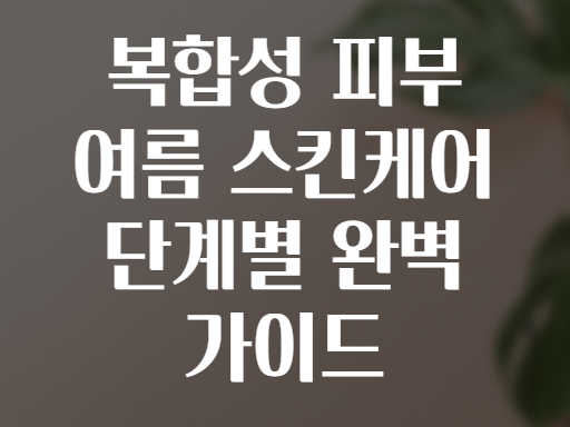 복합성 피부 여름 스킨케어 단계별 완벽 가이드