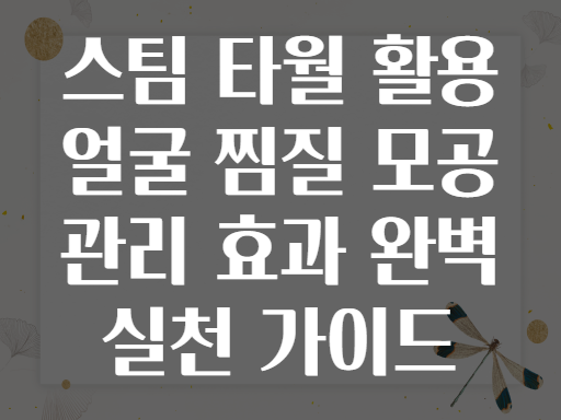 스팀 타월 활용 얼굴 찜질 모공 관리 효과 완벽 실천 가이드