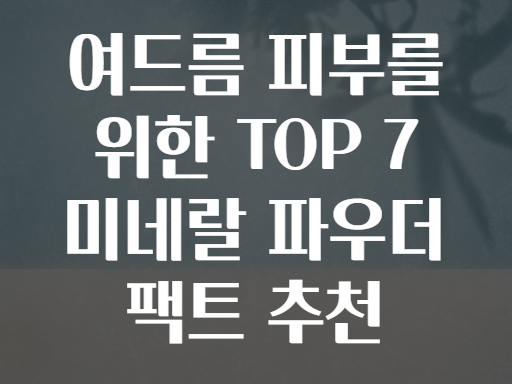 여드름 피부를 위한 TOP 7 미네랄 파우더 팩트 추천