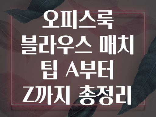 오피스룩 블라우스 매치 팁 A부터 Z까지 총정리