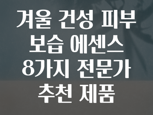 겨울 건성 피부 보습 에센스 8가지 전문가 추천 제품