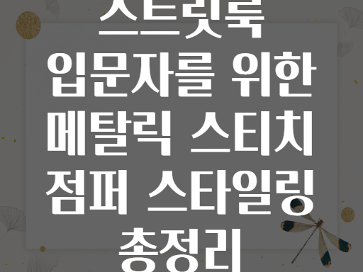 스트릿룩 입문자를 위한 메탈릭 스티치 점퍼 스타일링 총정리
